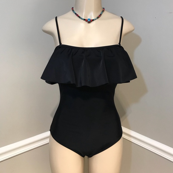 Old Navy Other - OLD NAVY NWT Black Ruffle Top Swim Suit Sz Medium